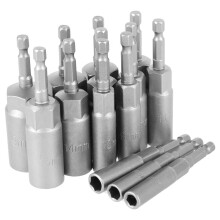 14-Teiliges Sechskant-SteckschlüSsel-Set, 6-19 mm Tiefes SteckschlüSsel-Adapter-Set, Sechskantschaft-Muttern-Schraubendreher-Bit-Set,