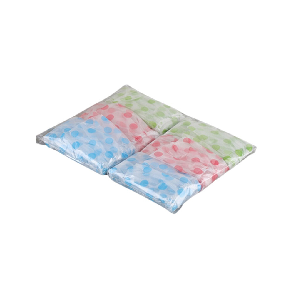 (6Pcs) Shower Thickening Waterproof Cap Colored Polka Dot Reusable Shower Cap Adult Spa