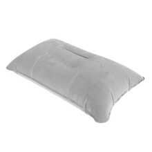 (Gray) Fashion Inflatable Pillow Outdoor Pvc Travel Camping Rectangle Thick Flocking