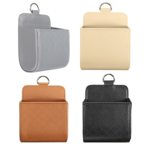 (Beige)Car Universal Auto Storage Box Pouch Bag Phone Charge Holder Pocket Organizer 1