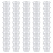 200 Sets Plastic Disposable Portion Cups with Lids 40Ml Airtight Souffle Cups Condiment Containers Shot Cups for Sauce