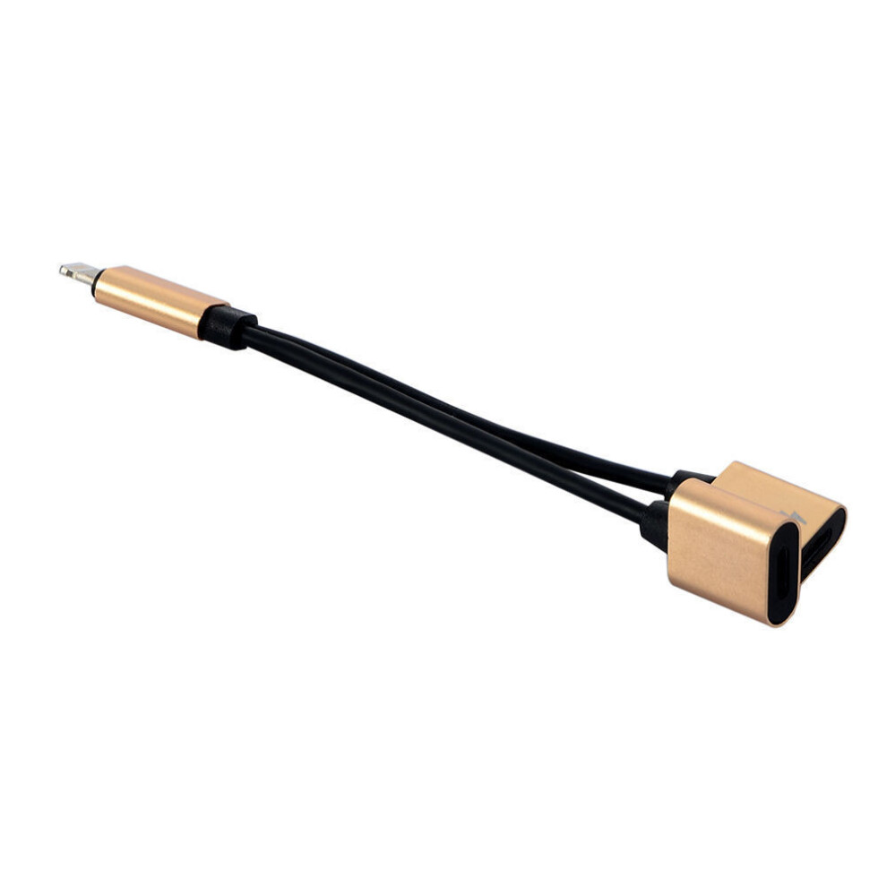 ( Gold) Lightnin 2In1 Dual Adaptateur Chargeur Audio Splitter Câble Separateur Black/Gold 694107962271