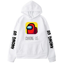 (White,3XL)Amongus Hippop Sport Hoodie Pullover Jumper Sweater Shirt Streetwear Sweatshirt