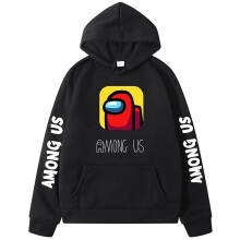 (Black,L)Amongus Hippop Sport Hoodie Pullover Jumper Sweater Shirt Sweatshirt Streetwear