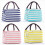(Pink)Stripe Portable Lunch Bag Insulation Practical Convenient Simple Premium Quality 2