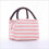 (Pink)Stripe Portable Lunch Bag Insulation Practical Convenient Simple Premium Quality 1