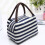 (Pink)Stripe Portable Lunch Bag Insulation Practical Convenient Simple Premium Quality 5