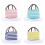 (Pink)Stripe Portable Lunch Bag Insulation Practical Convenient Simple Premium Quality 7