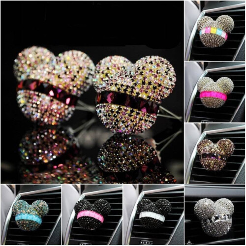 (Red)Embouchure climatiseur parfum voiture Mickey Mouse mode strass classique 1
