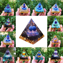(19)Orgonite Chakra Energy Pyramid Aura Divination Yoga Meditation Ornaments Craft