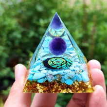 (26)Orgonite Chakra Energia Pirâmide Aura Adivinhação Yoga Meditação Ornamentos Artesanato