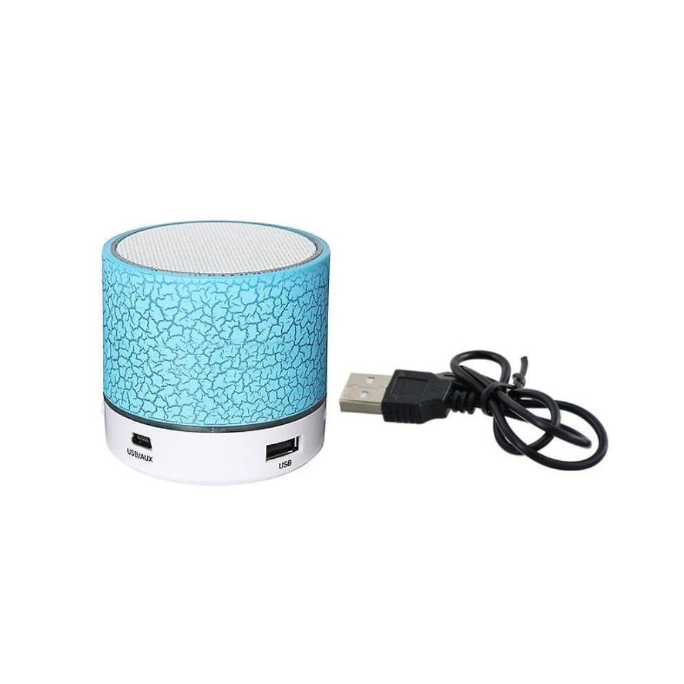 () Wireless Tooth Mini Speaker Led Bass Support Aux Microsd Tf Portable Blue/Light 695343192736