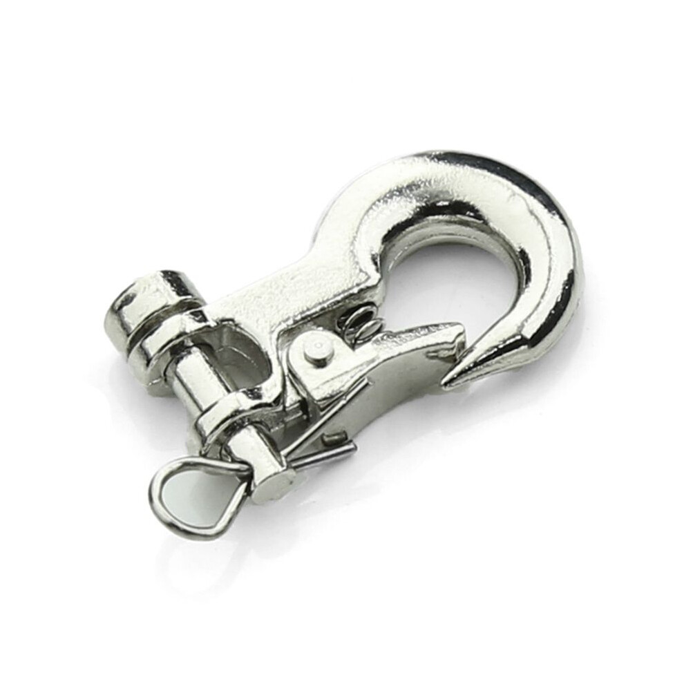 Metal Rescue Trailer Tow Hook with Tow Chain Tow Trailer Rope for 1/8 1/10 TRX4 SCX10  Rc Model Car Spare Parts