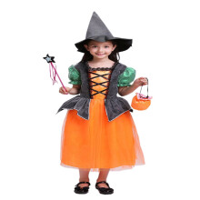(10,130)Children Halloween Cosplay Witch Costume Teens Baby Girl Gown Infant Dress