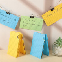 Cartes Flash, 600 Cartes de RéVision Multicolores avec 6 Anneaux de Reliure, Cartes Flash en Papier LignéEs