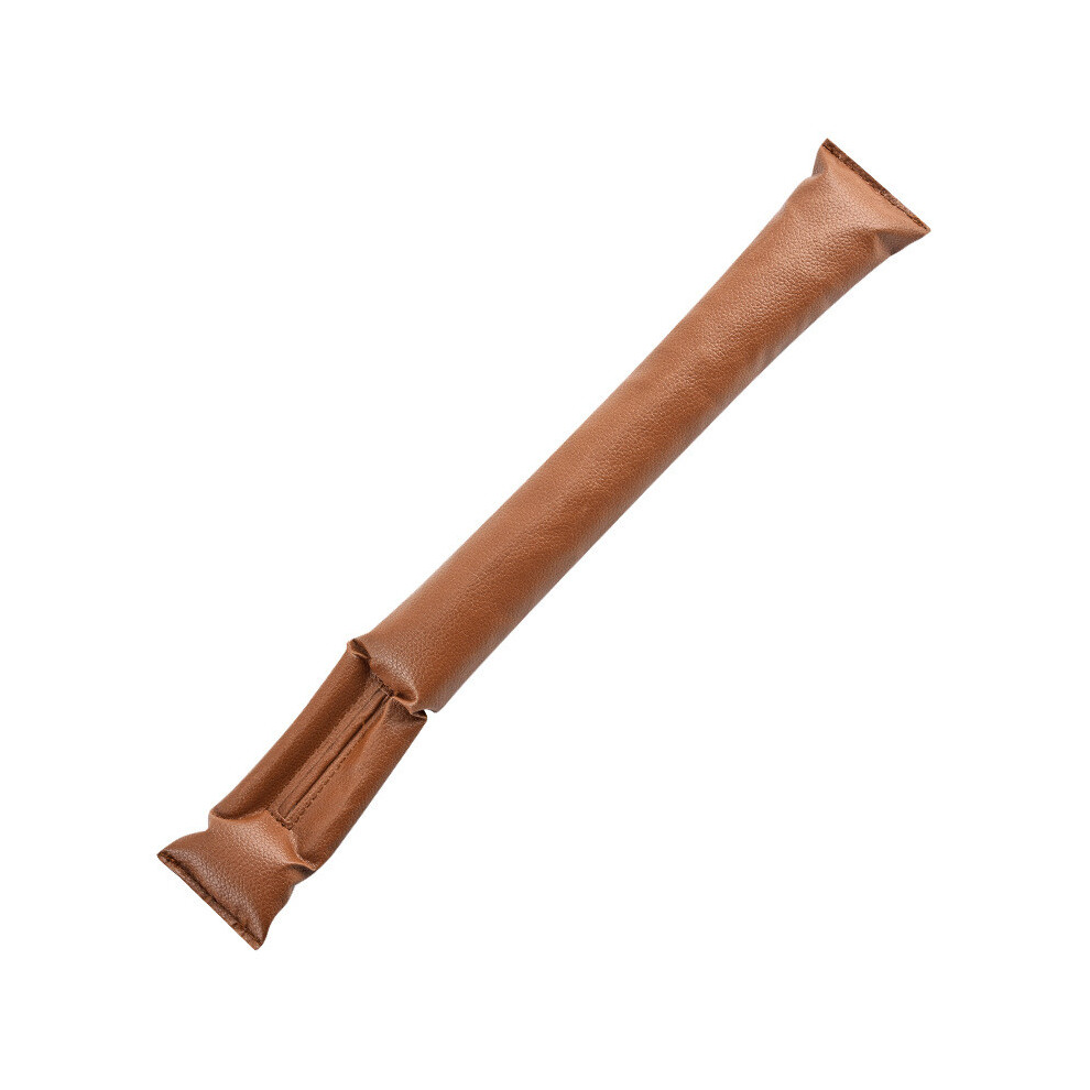 (Brown) Universal Car Seat Gap Filler Pu Leather Storage Organizer Interior Anti Vehicle Brown 694755165437