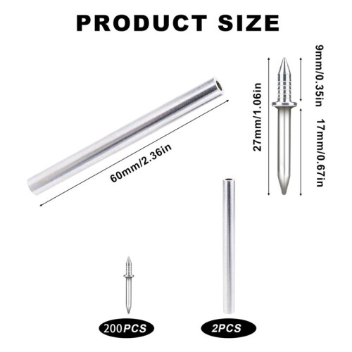 200Pcs Baseboard Seamless Nails Double-Headed Screw, Skirting  Special Invisible Security Nails with Sleeve Tool