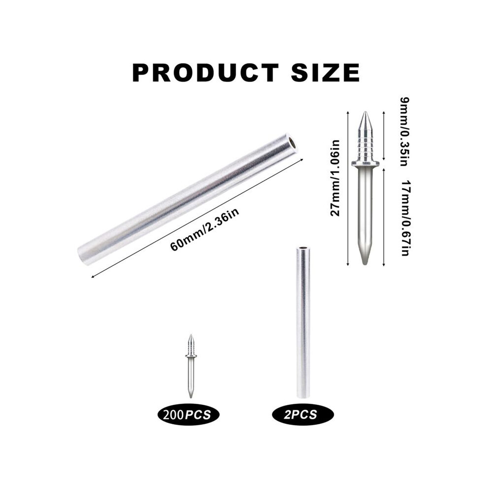 200Pcs Baseboard Seamless Nails Double-Headed Screw, Skirting Special Invisible Security Nails With Sleeve Tool 6031503417266