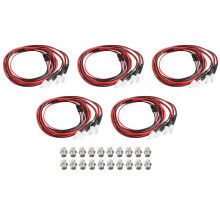5PCS 4LED 5mm Headlights RC Accessory LED Lights for 1/10 Model Drift Car Vehicle, and Green