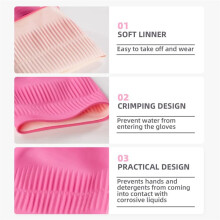 2 Pairs Dishwashing Cleaning Rubber Gloves, Reusable Waterproof Kitchen Gloves, Non-Slip, M