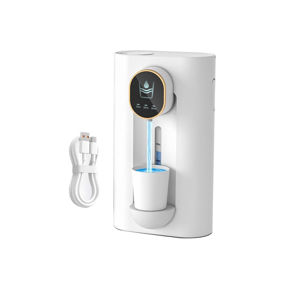 White Mouthwash Dispenser For Bathroom, 18.26 Oz (540Ml) Touchless Auto Mouth Wash Dispenser With Magnetic Cups