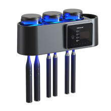 Toothbrush Sanitizers BathroomToothbrush Holder Wall Mounted No Drilling Required with 6 Slot Toothbrush Organizer