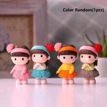 (Girl Random(1pcs)) Lovers Figurines Couple Figurines Miniature Landscape Crafts Ornament Decoration