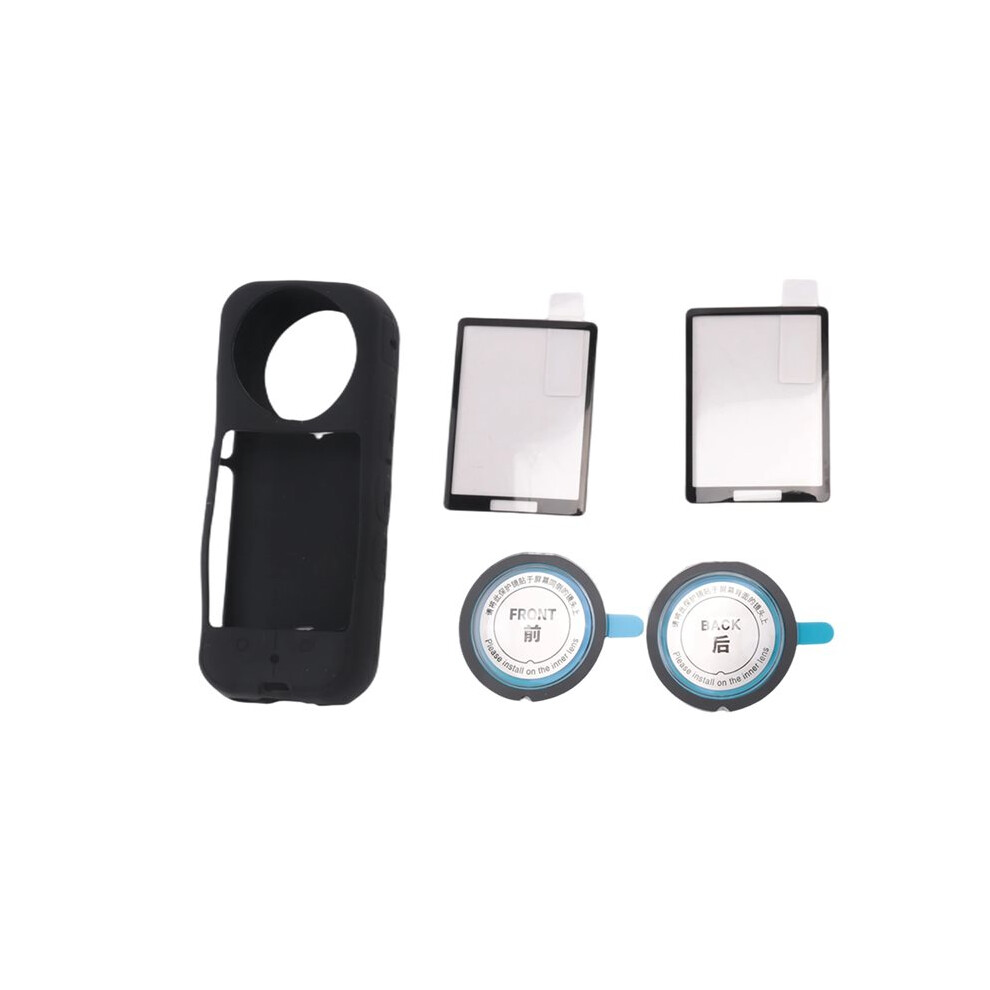 Photos - Protective film / glass For X3 Camera Protective Accessories, Sticky Lens Guard Set Silicone Case Screen Tempered Glass Film Protector