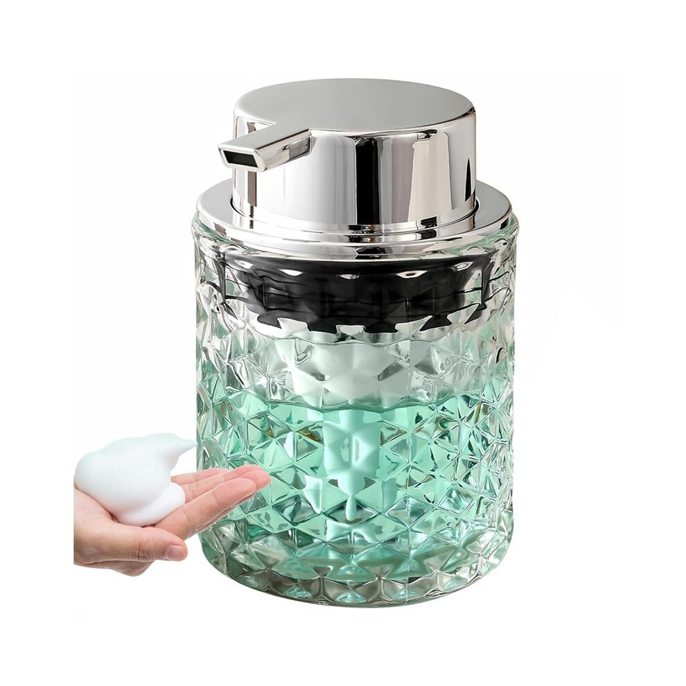 Semoic Foaming Hand Soap Dispenser, Bathroom Soap Dispenser Or Lotion Dispenser For Kitchen, Refillable Clear Glass Dispenser