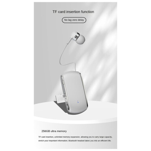 K68  Headset Lavalier Retractable Plug-In Card Single Earphone Multifunctional Clip Headset MP3 Player 2