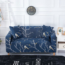 (Spring, 3-Seater) Sofa Cover Elastic Nonslip Stretch Couch Slipcover Floral Leaves Case Universal
