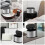 Trash Can with Lid, 4L Small Kitchen Compost Bin Countertop Trash Can, Stainless Steel  Garbage Can Silver 6
