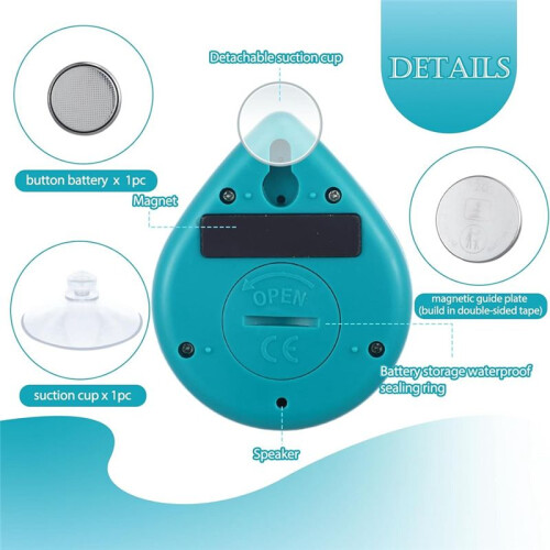 Silent Non Ticking Waterproof Shower Timer Magnetic Back Battery Operated Digital Timer Small Size Cute Timer 1