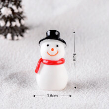 (Black Hat Snowman) Ornament Christmas Resin Santa Snowman Tree Micro Landscape Decor Miniature Diy