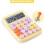 Mechanical Pushbutton Calculator, 12 Digit LCD Display,  Buttons Easy to Press, Colorful Candy Calculator Yellow 2