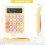 Mechanical Pushbutton Calculator, 12 Digit LCD Display,  Buttons Easy to Press, Colorful Candy Calculator Yellow 5