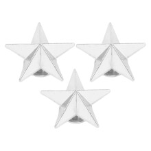 50er Set 5-Punkt-Stern-Nieten aus Legierung 16 mm silber