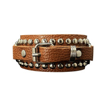Unisex Punk Rocker Bracelet Gothic Leather Cuff with Spikes Rivets Studs Adjustable Wristband for Cosplay Fashion-C