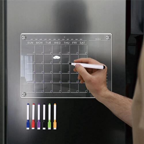 Planner Weekly Clear Magnetic Calendar Board Weekly Plan Notepad Magnetic Refrigerator Sticker, L-WEEK 2