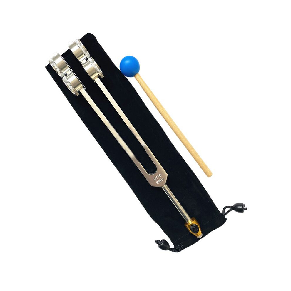 64HZ Aluminum Tuning Fork Tool with Hammer Healing Sound Vibration Diagnostic Therapy Health Care Tool
