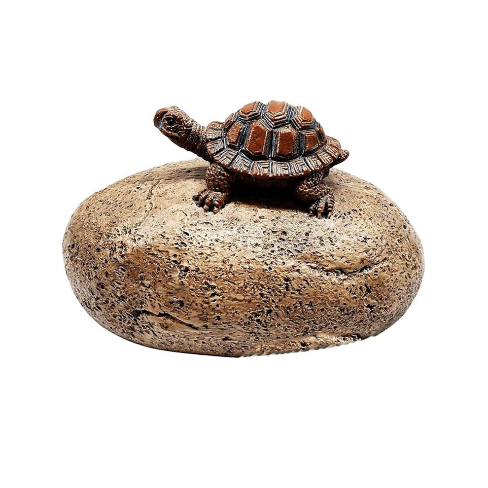 Fake Rock Hidden Key Box For Outside - Safe Resin Spare Key Hider For Outdoor Garden Or Yard (Stone And Turtle Style) 4712233133436
