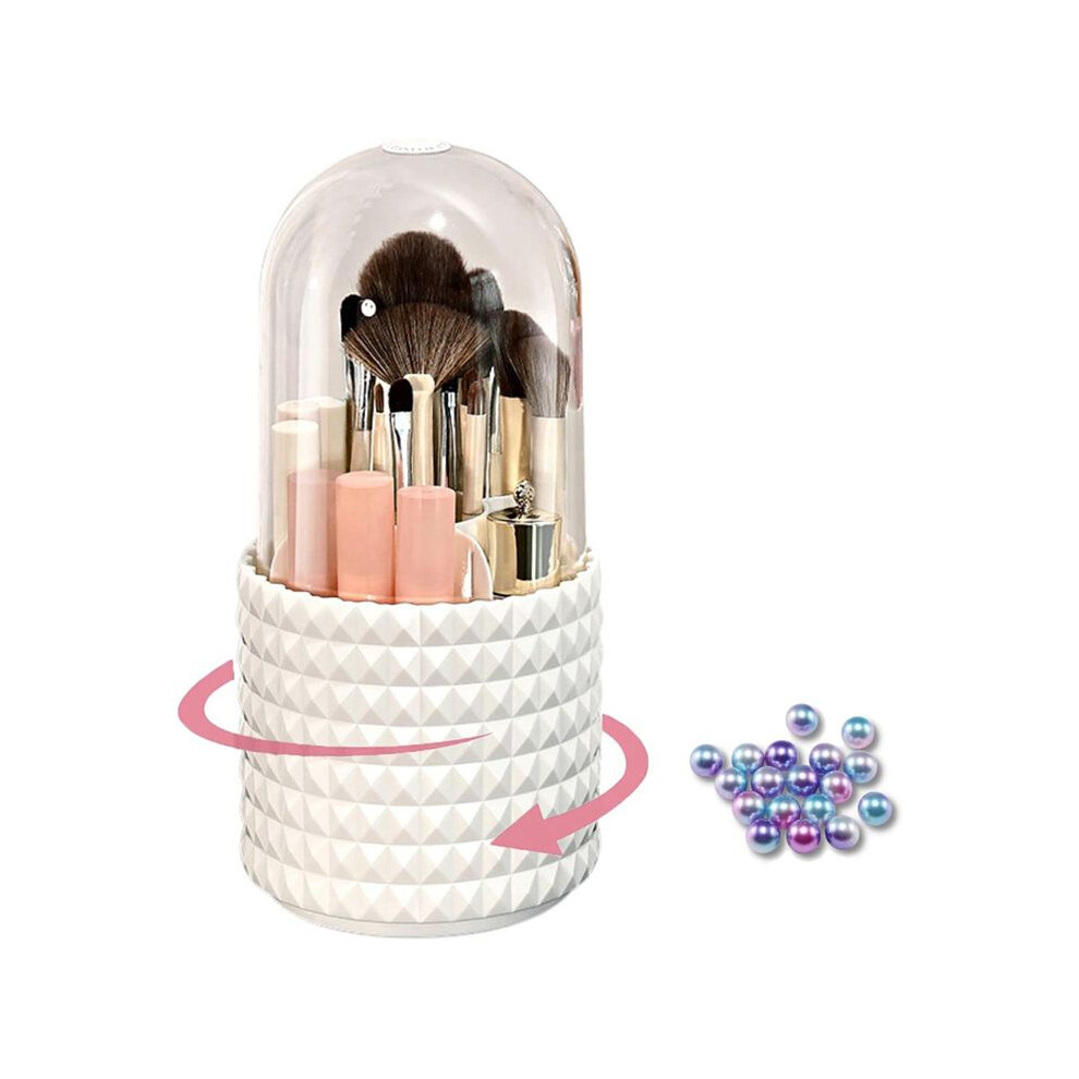 Makeup Brush Holder, Dustproof and Waterproof Makeup Storage - 360 Degree Rotatable Cosmetic Makeup Brush Organizer
