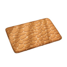 Bath Mat Cobblestone Bathroom Rugs Water Absorbent Bath Mats for Bathroom Machine Washable Bath Rugs(50X80cm,Khaki)