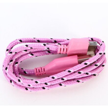 (Pink,1M)High Quality Usb Data Sync Charger Braided Fabric Cable Cord For 4 4s