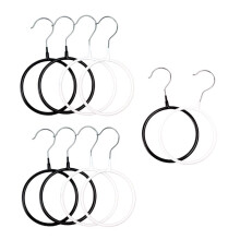 10Pcs Scarf Tie Storage Ring Rack Scarves Holder Metal Coat Hanger Multifunctional Scarf Belt Tie Display Slots Holders
