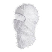 Masque de Ski en DéTresse IntéGral Tricoté Fuzzy Yeat Shiesty Masque de DéTresse pour Hommes Femmes Blanc
