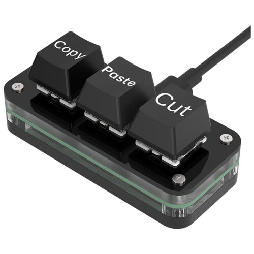 3 Keys Macro Programming  Keyboard for Photoshop Gaming Hotswap Programming Keypad Copy Paste Macropad Black Type A