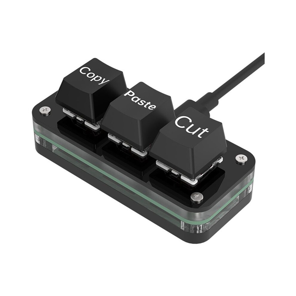 3 Keys Macro Programming Keyboard For Photoshop Gaming Hotswap Programming Keypad Copy Paste Macropad Type A Black 6033533248261