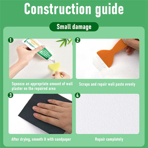 100G Wall Mending Agent Wall Repair Cream with Scraper Paint Valid Mouldproof Wall Crack Nail Quick-Drying Patch Restore 2
