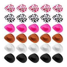 30 PièCes Chapeau de Cowboy Occidental, Robe de SoiréE de Chapeau de PoupéE Mignonne Miniature, Accessoires de DéCoration de Maison de PoupéE de